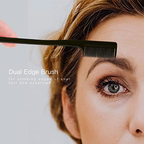 3 Pieces Teasing Brush Set Bristle Hair Brush 3 Row Teasing Brush Dual Edge Brush Sturdy Styling Comb Parting Comb for Brushing, Combing, Slicking Hair for Stylist Women (Black) - Image 3
