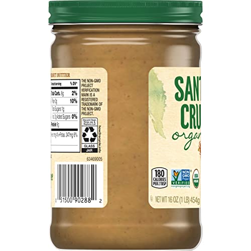 Santa Cruz Organic, Dark Roasted Peanut Butter, Creamy, Organic, 16 Ounce - Image 4