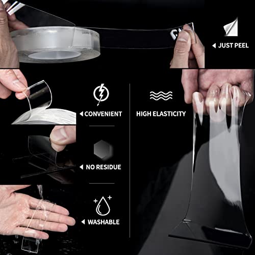 Art3d Double-Sided Tape Heavy Duty (10FT) Mounting Tape, Multipurpose Removable Adhesive Foam Tape, Reusable Transparent Tape for Paste Items, Household - Image 2