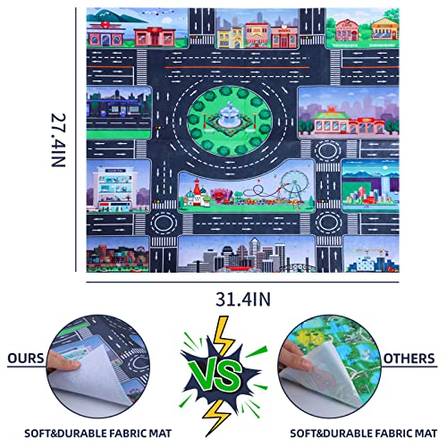 iHaHa Toddler Toys for 2 3 4 5 6 Years Old Boys, 7 in 1 Construction Trucks Veihicle Playset with Play Mat, Birthday for Boys Girls Toddlers Kids - Image 5