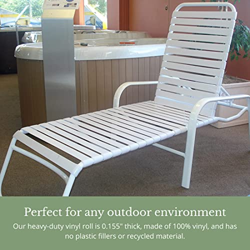 2" Wide Vinyl Strap for Patio Pool Lawn Garden Furniture 20' Roll_ Make Your Own Replacement Straps. Plus - 20 Free Fasteners! (201 White) - Image 3