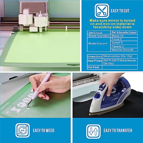 12" x 10ft Heat Transfer Vinyl HTV Rolls Black, Sooez HTV Vinyl for T-Shirt, Iron on Vinyl, Easy to Cut & Weed for DIY Heat Vinyl Design - Image 3