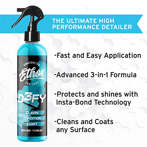 Ethos Defy - 3 in 1 Ceramic Coating - Waterless Car Wash & Wax - Car Wax Polish Spray - Hydrophobic Top Coat - Polish & Polymer Paint Sealant Protection - with Insta-Bond Technology - 16OZ - Image 9