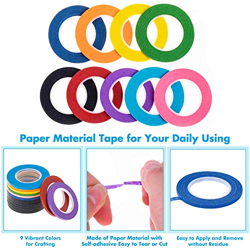cridoz 15 Rolls 1/8 Whiteboard Thin Tape Pinstripe Art Tape Dry Erase Board Grid Tape Lines Pinstriping Electrical Marking Tape, Assorted Colors - Image 5